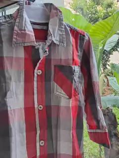 18M | Body ML camisero a cuadros gris y rojo - MIMO - Talle XXL (18 meses) en internet