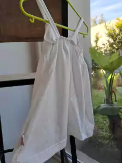Vestido c bretel blanco de algodón c estrellas plateadas - Talle 1 año - comprar online