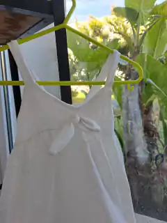 Vestido c bretel blanco de algodón c estrellas plateadas - Talle 1 año - Lo Canto • Moda Circular