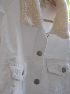 Campera de corderoy blanca con cuello de corderito - SHEIN - Talle XS (34) en internet