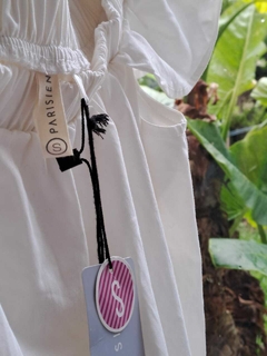 NUEVA! Blusa tipo vestido mies blanca volado ebn hombro, escote elástico - PARISIEN - Talle S en internet