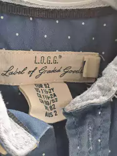 18/24M | Camisa ML celeste c lunares blancos - H&M - Talle 1 1/2-2 años - comprar online