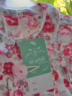 RN | NUEVO! Vestido corderoy de flores rosas + hebilla - EL ARBOL - Talle RN - Lo Canto • Moda Circular