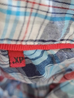 12M | Camisa MC a cuadros celeste y rojo - NUEVEOCHOCUATRO - Talle 12 meses - comprar online
