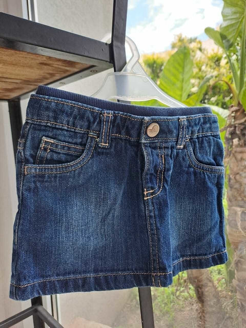 12/18M | Pollera de jean azul c cintura elástica - OLD NAVY - Talle 12 a 18 meses