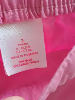 3M | Pantalón rosa cintura elástica , voladitos abajo- Talle 3 meses en internet