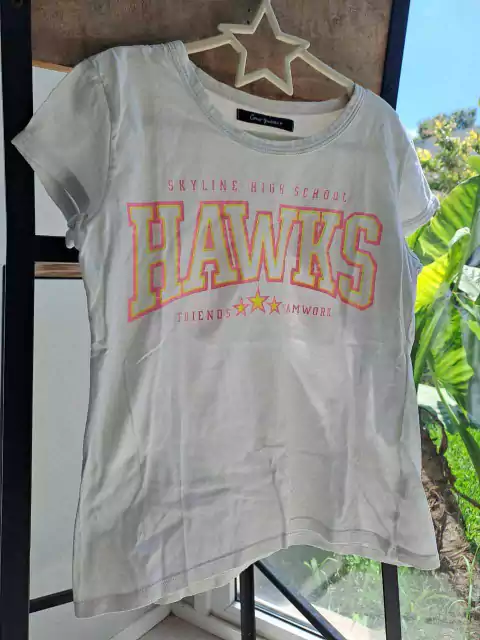 Remera MC blanca c letras rosa - COMO QUIERES - Talle 32