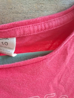 10A | Remera MC fucsia c cerezas aplique de brillo engomado - CHEEKY - Tale 10 años - comprar online