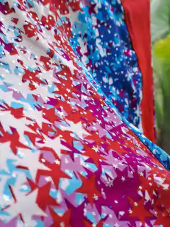 10/12A | Short elastizado en rojos y azules c estrellas plateadas - DANSKIN - Talle L(10-12 años) en internet