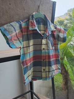 15/18M | Camisa MC a cuadros rojo, azul, amarillo y verde - MIMO - Talle XXL (15 a 18 meses)