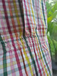 Imagen de 6A | Camisa MC a cuadros rosa, amarillo y verde, volados - ADVANCED - Talle 6 años