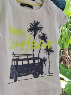 6/9M | Set: 2 remeras MC blanca c palmeras azules + celeste c hojas azules - MIMO - Talle M (6a9 meses) - comprar online