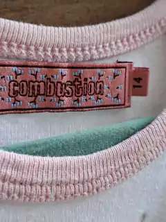 8A | Remera ML pijama, blanca y rosa c corazón y niño - Talle 14. Para 8 años. - comprar online