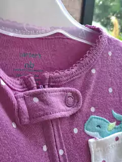 RN | Pijama ML violeta c lunares y aplique ballena-CARTERS-Talle NB - comprar online