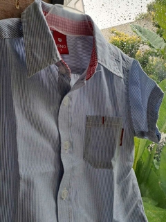 1A | Camisa MC a rayas celeste y blanco - MIMO - Talle 1 - comprar online