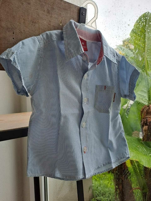 1A | Camisa MC a rayas celeste y blanco - MIMO - Talle 1