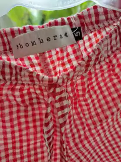 5A | Short cuadrillé blanco y rojo - BOMBERS - Talle 5 años en internet