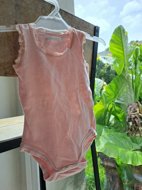 1/3M | Body SM rosa c bordes de encaje - CHEEKY - Talle XS (1a3 meses)