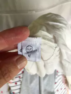 4A | Vestido blanco sin mangas con franja rojo y dorado. ADVANCED. 4 años. en internet