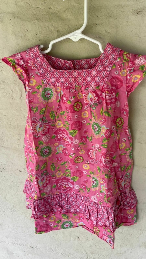 12/18M | Vestido rosa con flores MIMO. XXL. 12/18 meses.