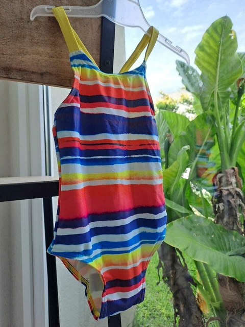 9/12M | Traje de baño a rayas azul, amarillo, naranja - TEX Baby - Talle 9a12 meses