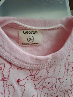 3M | Body - vestido MC rosa c dibujos de animales - GEORGE - Talle 3 meses - comprar online
