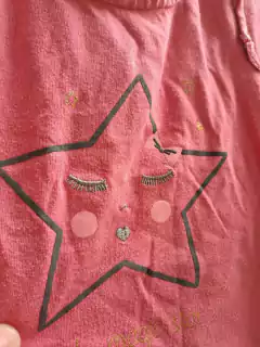 6M | Set remera MC rosa c estrella + short jean c cintura elástica dorada - IN EXTENSO - Talle 6 meses - comprar online