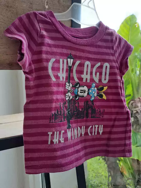 0/6M | Outle- Remera MC a rayas violeta y lila "Chicago" - DISNEY BABY - Talle 0 a 6 meses