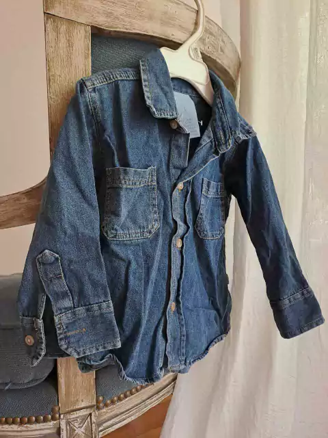 9M | Camisa ML de jean - CHEEKY - Talle L (9a12)