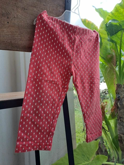 3A | Calza tipo pescadora de algodón rojo c rombos blancos - GYMBOREE - Talle 3 años.