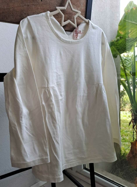 10A | Remera ML color crudo, con cinta atras en cuello - ZUPPA - Talle 10 años