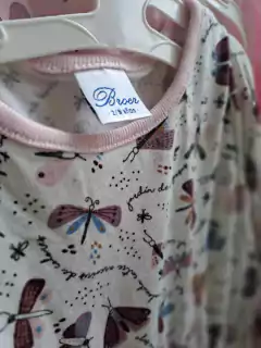 2/3A | Set 2 vestidos ML: rosa c mariposas+bco c mariposas violetas-BROER-Talle 2-3 años en internet