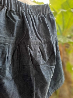 2A | Pollera amplia de corderoy azul grisaceo cintura elástica - Talle 2 años - comprar online
