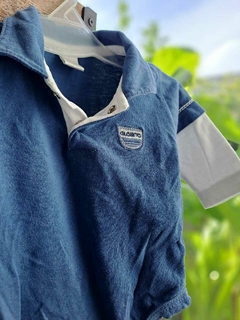 3M | Body ML azul c mangas largas blancas , c cuello- GLOBITO - Talle 3 meses - comprar online