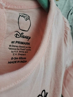 0/3M | Pijama 2 piezas: remera ML rosa c Winnie POOH brillo +pantalón gris c dibujos- DISNEY/ PRIMARK - Talle 0-3 meses en internet