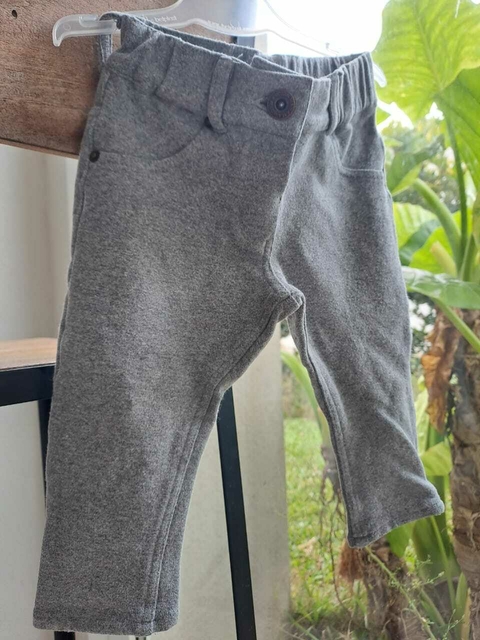 Pantalón de algodón frisa gris - WANAMA - Talle 12 a 18 meses
