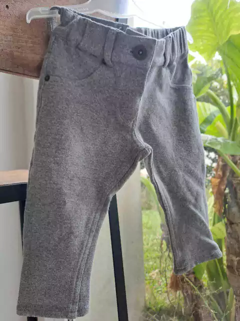 Pantalón de algodón frisa gris - WANAMA - Talle 12 a 18 meses