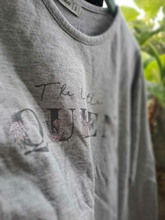 Outlet- Remera ML gris c letras y flores rosas - WEAK MEAK - Talle 2 años - comprar online