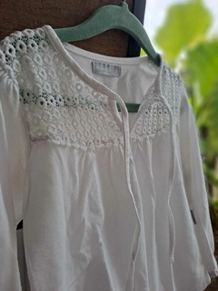 OUTLET - Remera ML blanca con encaje en pechera - MIMO - Talle 3 años en internet