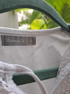 OUTLET - Remera ML blanca con encaje en pechera - MIMO - Talle 3 años - comprar online