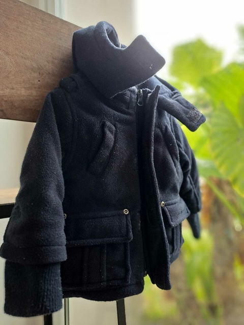 OUTLET - Campera de polar azul, con capucha, puños elásticos y bolsillos - CHEEKY - Talle L