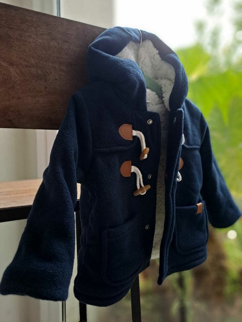 Campera Montgomery azul, interior c corderito blanco - YAMP - Talle 12 meses