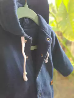 6M | Campera de algodon azul c broches -PCM -Talle 6 meses - Lo Canto • Moda Circular