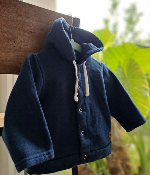 6M | Campera de algodon azul c broches -PCM -Talle 6 meses