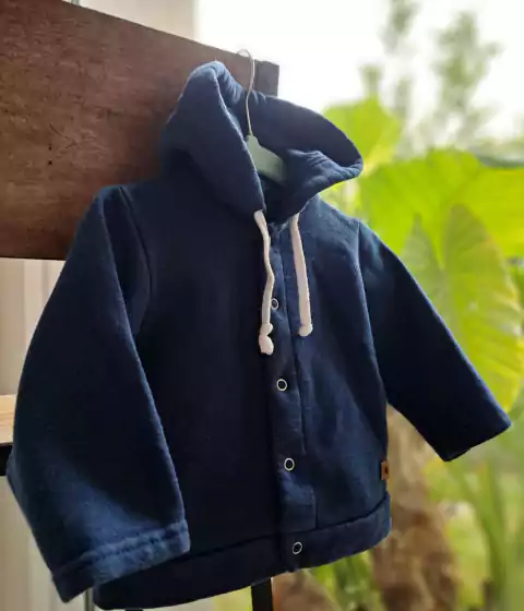 6M | Campera de algodon azul c broches -PCM -Talle 6 meses