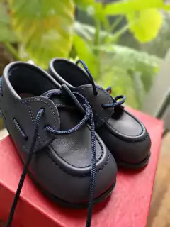 T20 | NUEVOS - Mocasines de cuero azul acordonados - BY MIKO - Talle 20 - Lo Canto • Moda Circular