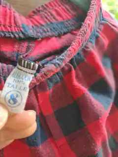 Set: 2 pantalones algodon , a cuadros negro y rojo y negro y azul - ELEPANTS - Talle 8. Parece más 6/7 años. - comprar online