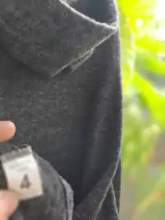 Vestido ML c cuello volcado de lana gris oscuro - Talle 4(M-L) en internet