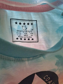 Remera MC en degrade celeste, rosa, naranja, c palmeras - EARLY DAYS - Talle 3a6 meses - comprar online
