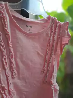 Remera MC rosa , volados en laterales y hombro - CARTERS - Talle: 2 años - comprar online